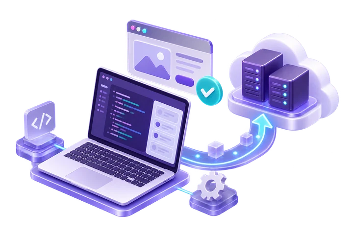 Minh họa đưa ứng dụng từ môi trường làm việc lên production